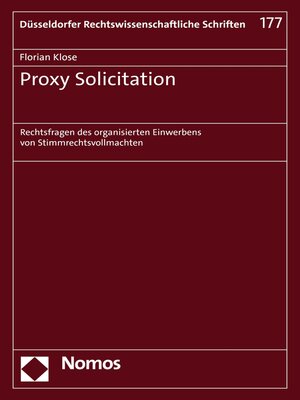 cover image of Proxy Solicitation